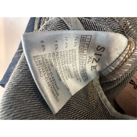 Miss bonbon Girl Dark Blue Graphic Print Denim Jacket Size XL - Picture 11 of 11